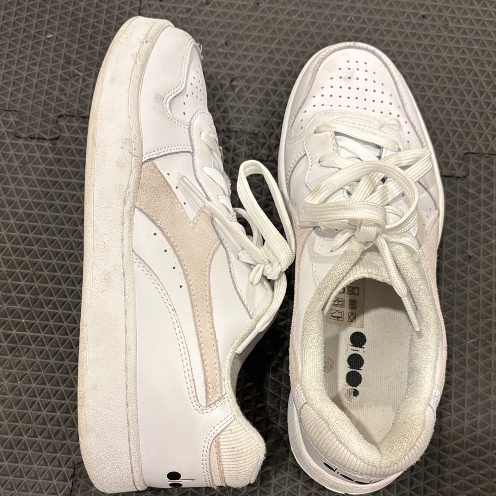 Diadora White and Cream Women's Sneakers